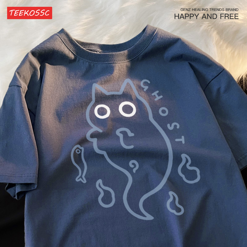 Ghost Cat Loose Short Sleeved  - Streetwear Brand Cat review and price