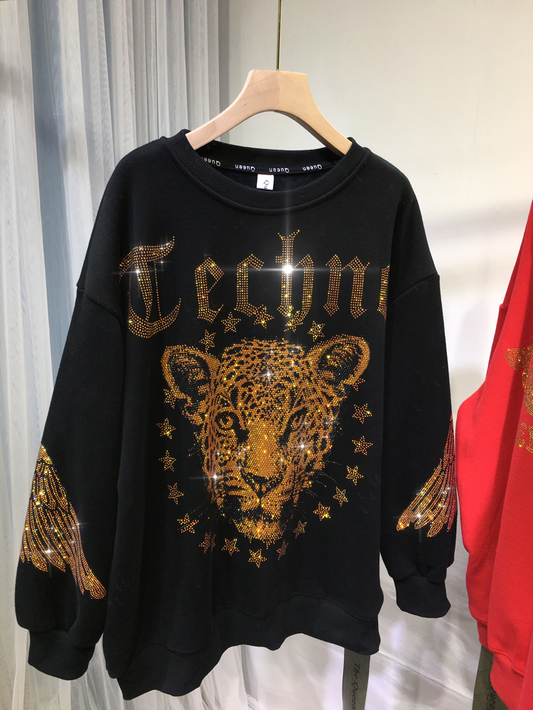 Leopard Rhinestones L-4XL Plus - Streetwear Clothing Brand review and price